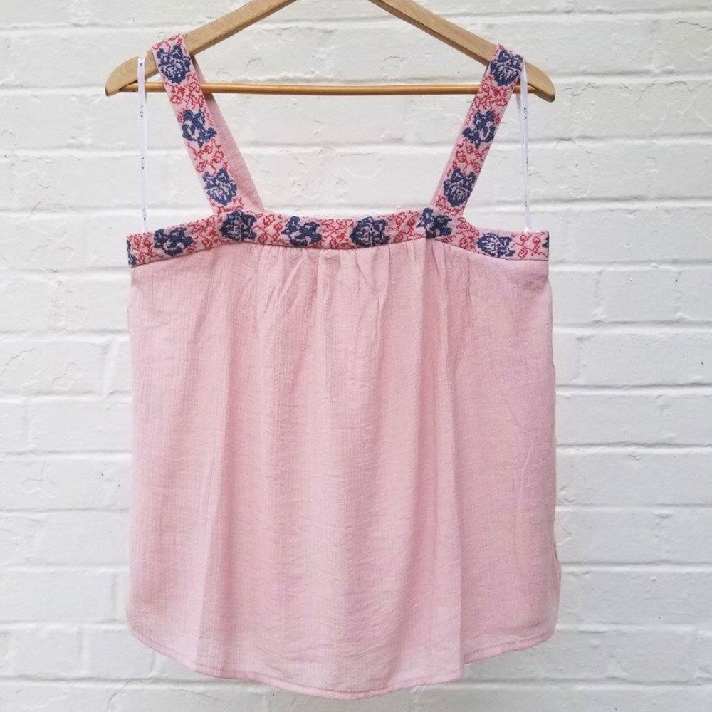 Anthropologie MINE Boho Pink Camisole Flutter Top